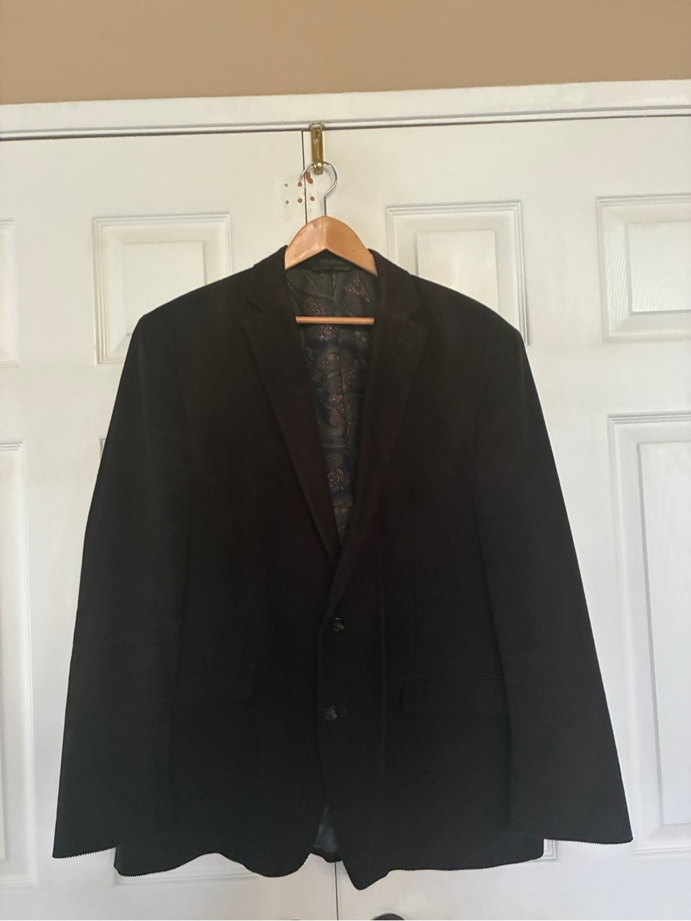Lauren Ralph Lauren blazer Suede Elbow Corduroy jacket paisley lining